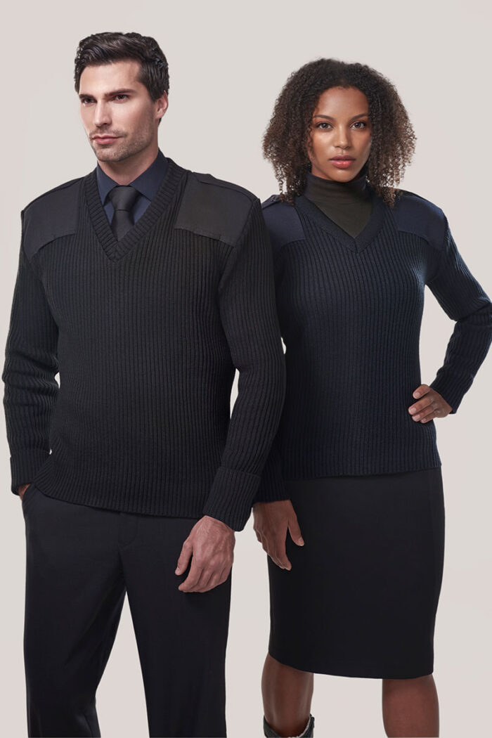 V-Neck Rib “Commando” with VELCRO® Brand fastened Epaulets, Shoulder and Elbow Patches - 8081