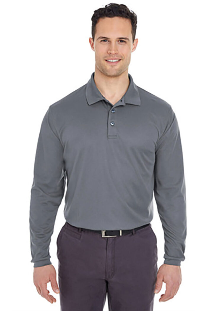 UltraClub Men's Cool & Dry Mesh Piqué Polo 8210LS – Long sleeve