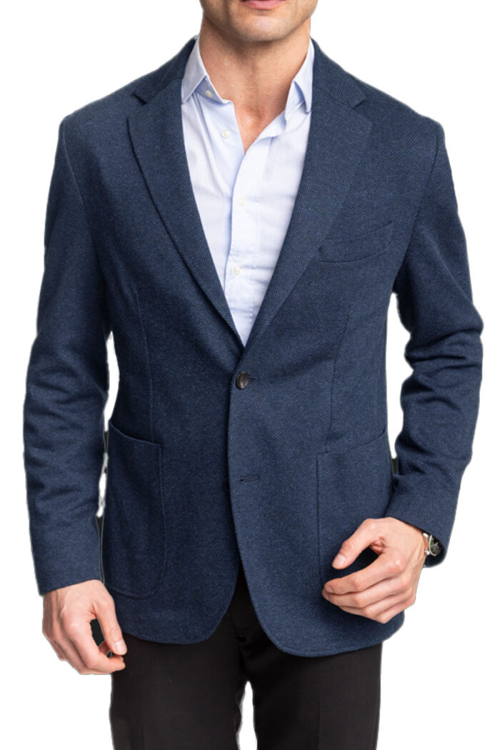 Alfi-Sportcoat - Blue Herringbone