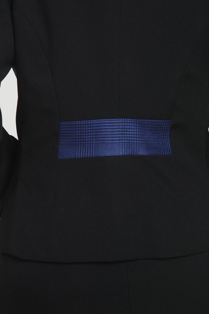 Black with Blue Plaid Waistband with Jacket - Image 3