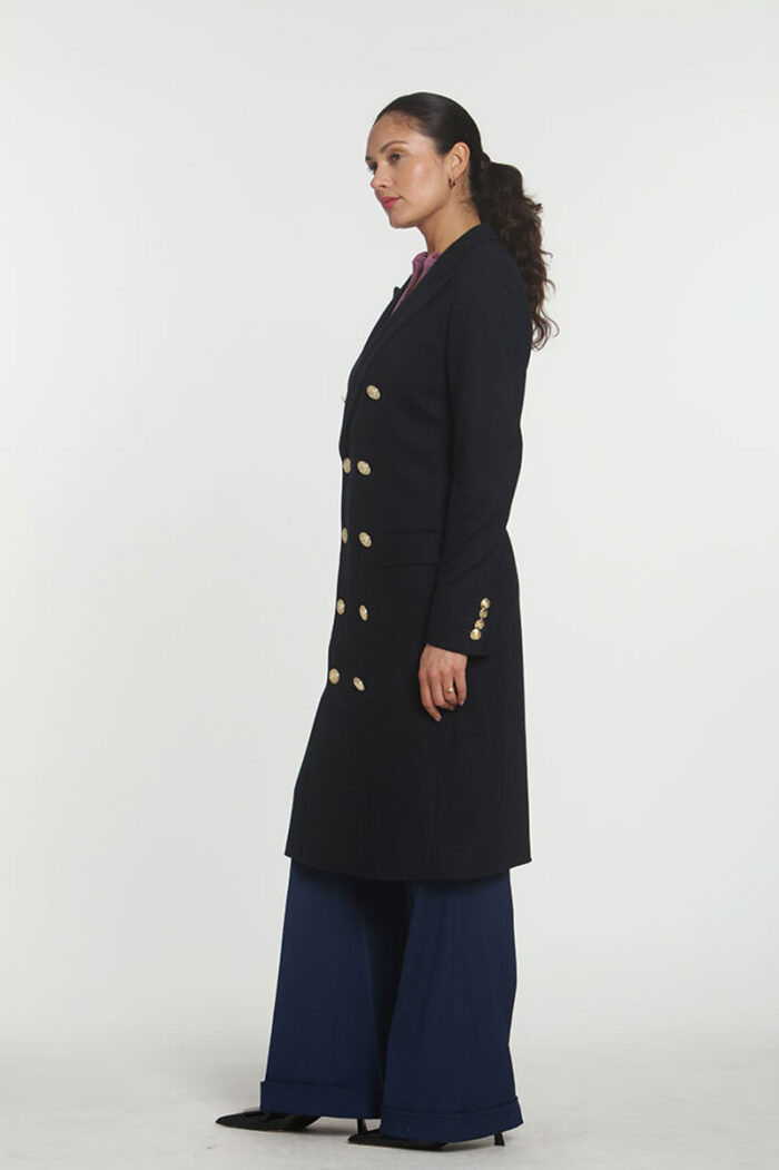 Blue Double Breast Overcoat - Image 2