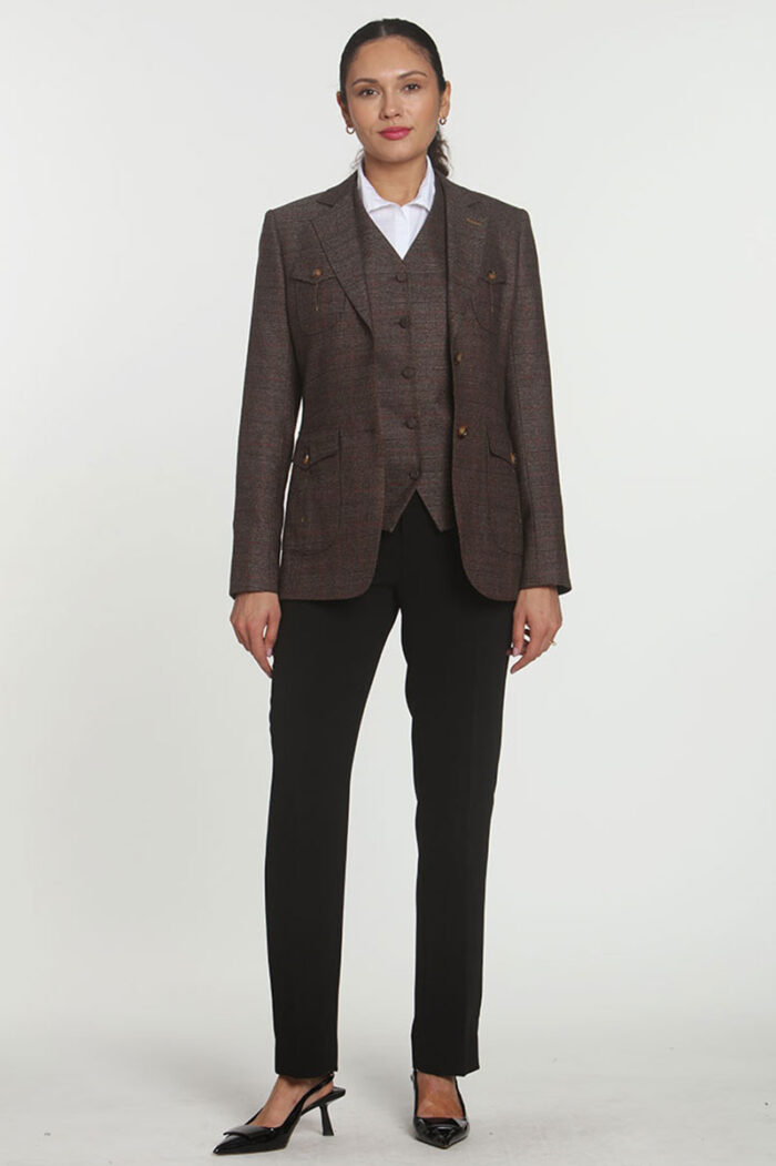 Brown Plaid Vest Jacket