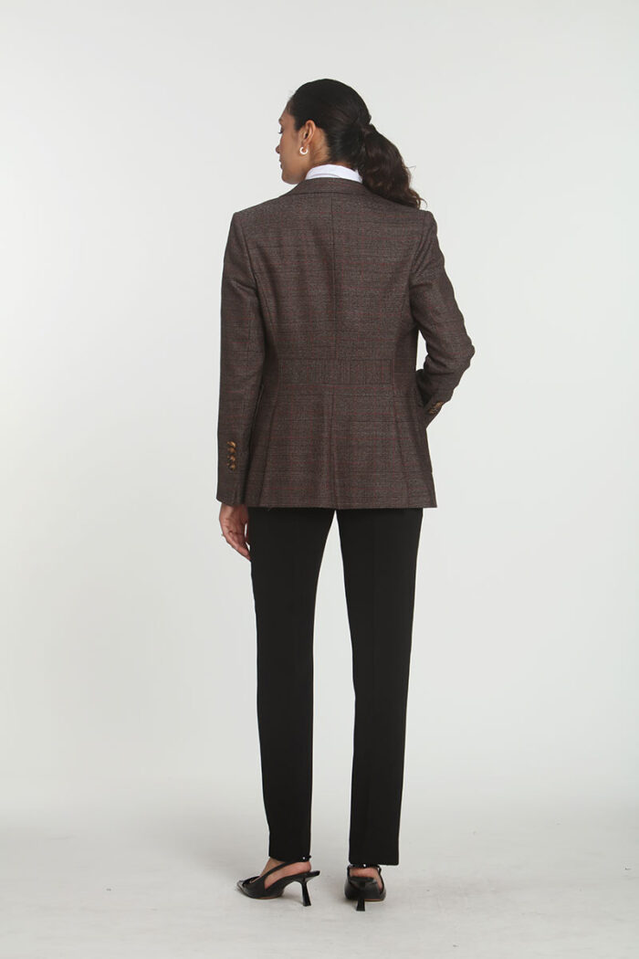 Brown Plaid Vest Jacket - Image 5