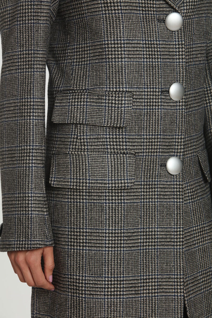 Plaid Long Coat - Image 7