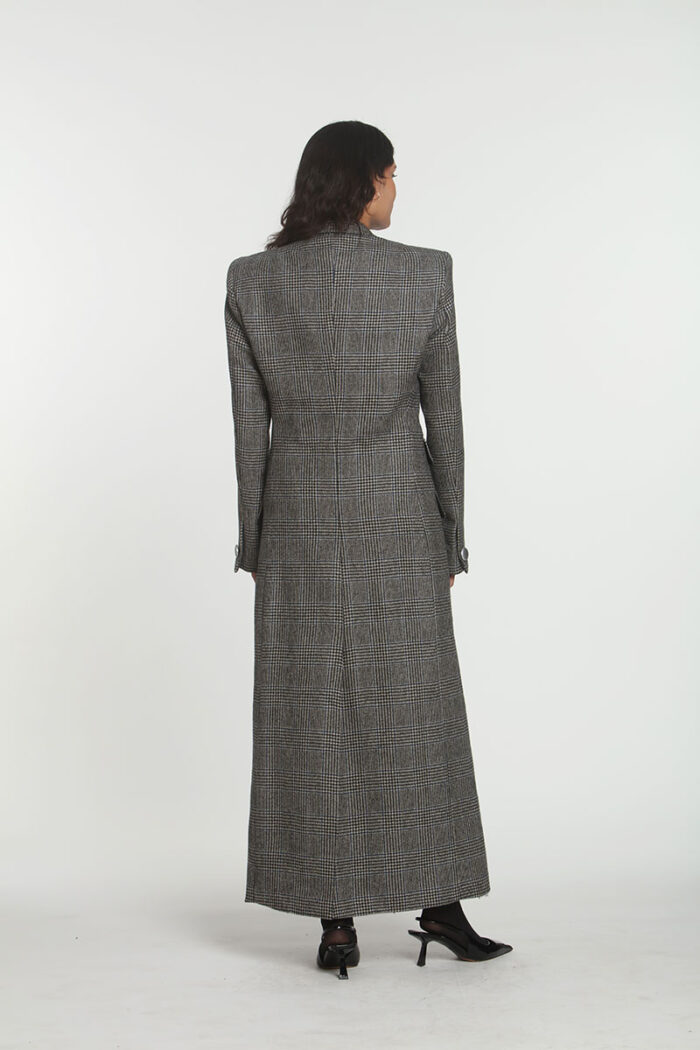 Plaid Long Coat - Image 5
