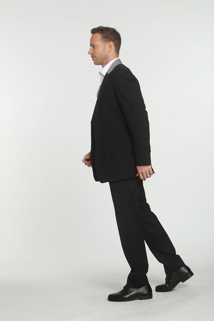 Black Jacket with attached Plaid Vest - Image 4