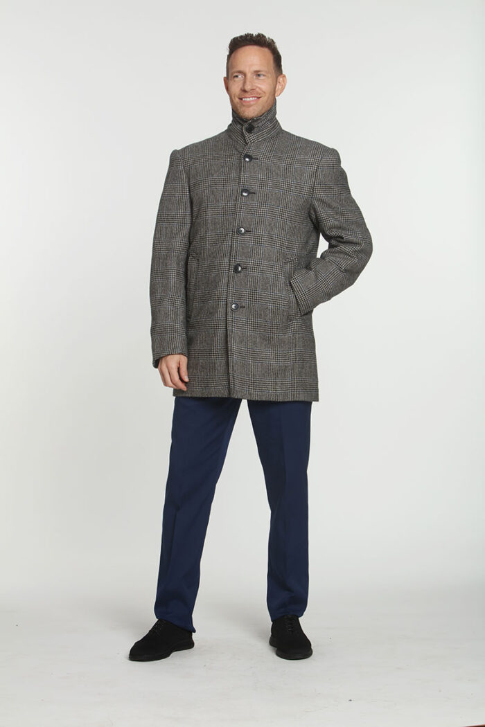 Cobalt Trouser and Plaid Coat - Image 4