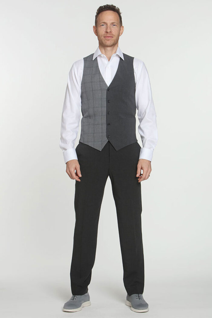 Grey Plaid Vest