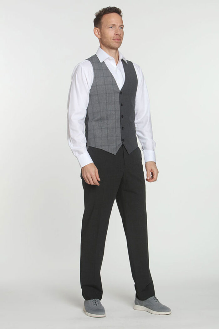 Grey Plaid Vest - Image 2