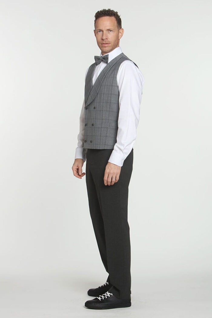 Grey Plaid 2 Vest - Image 2