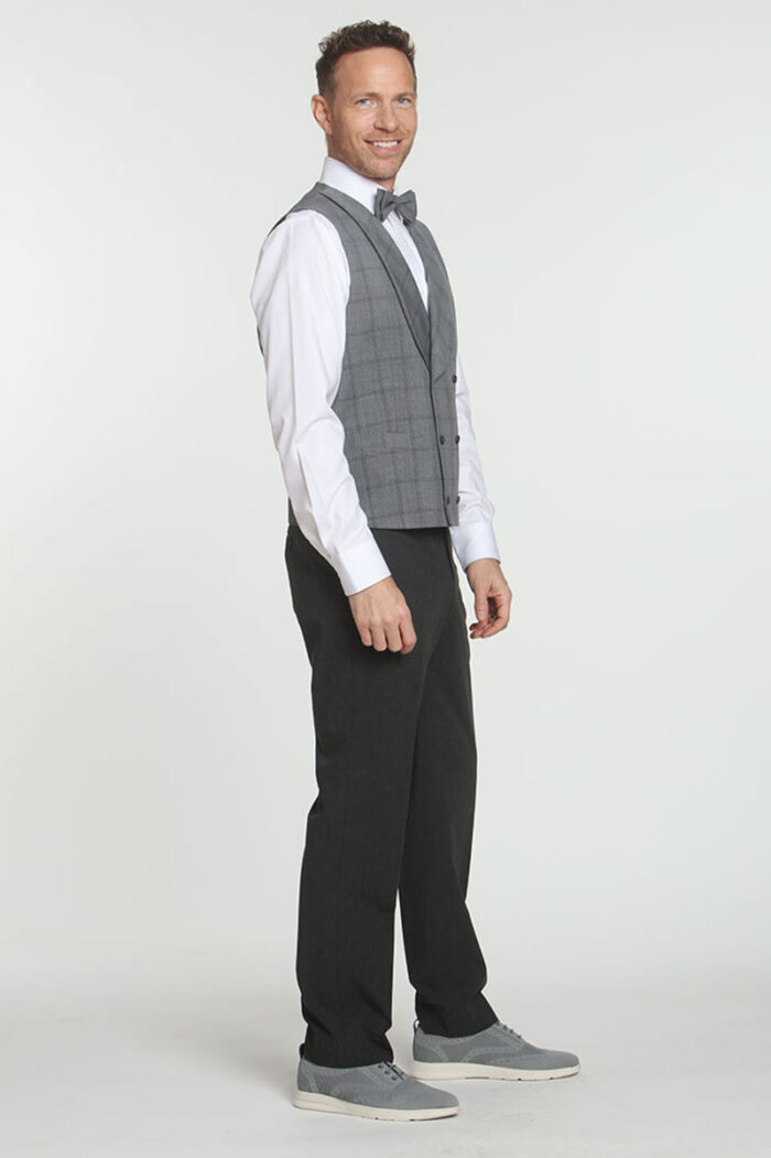 Grey Plaid 2 Vest - Image 3