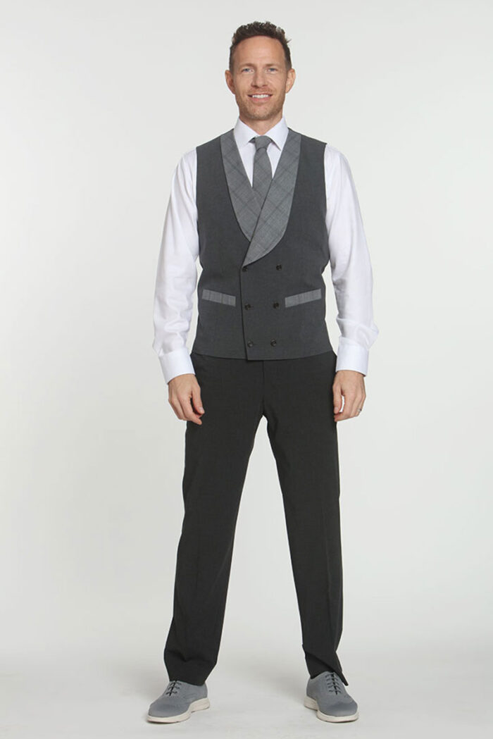 Grey Plaid 3 Vest