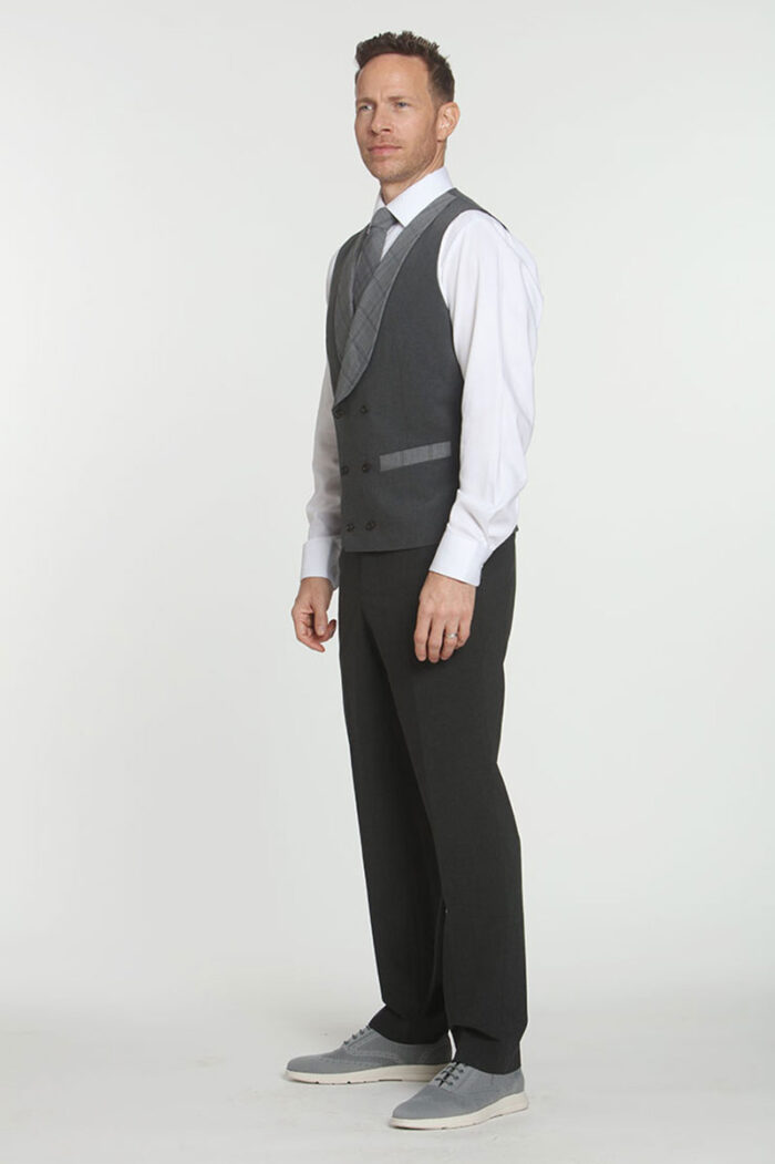 Grey Plaid 3 Vest - Image 2