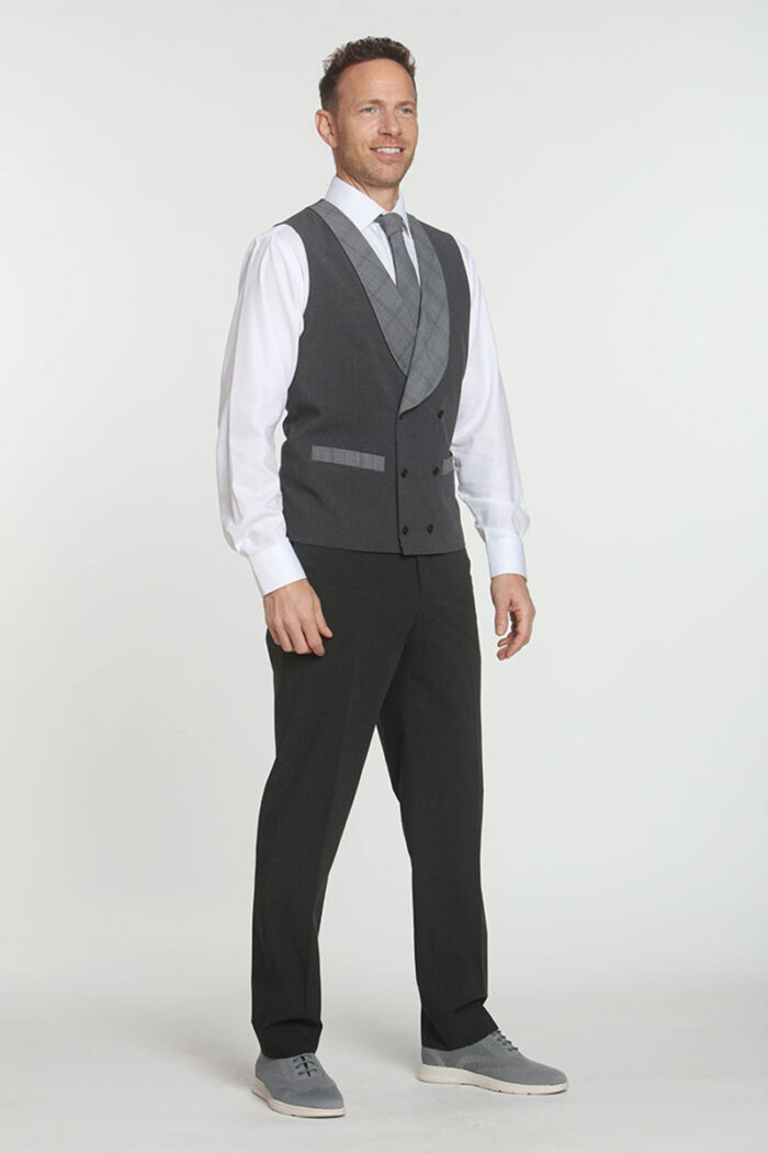 Grey Plaid 3 Vest - Image 3