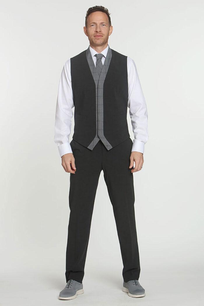 Grey Plaid 4 Vest