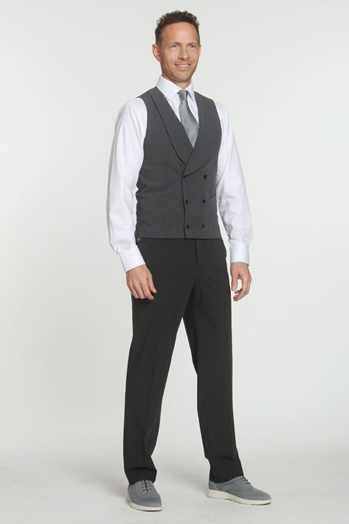 Grey Plaid 5 Vest