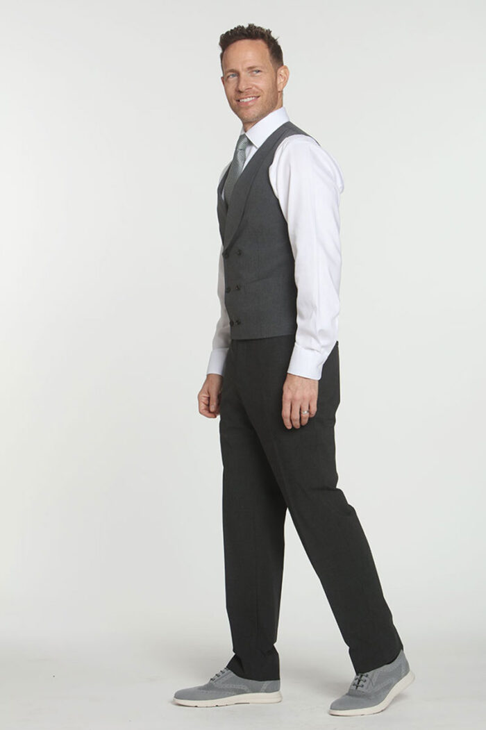Grey Plaid 5 Vest - Image 3