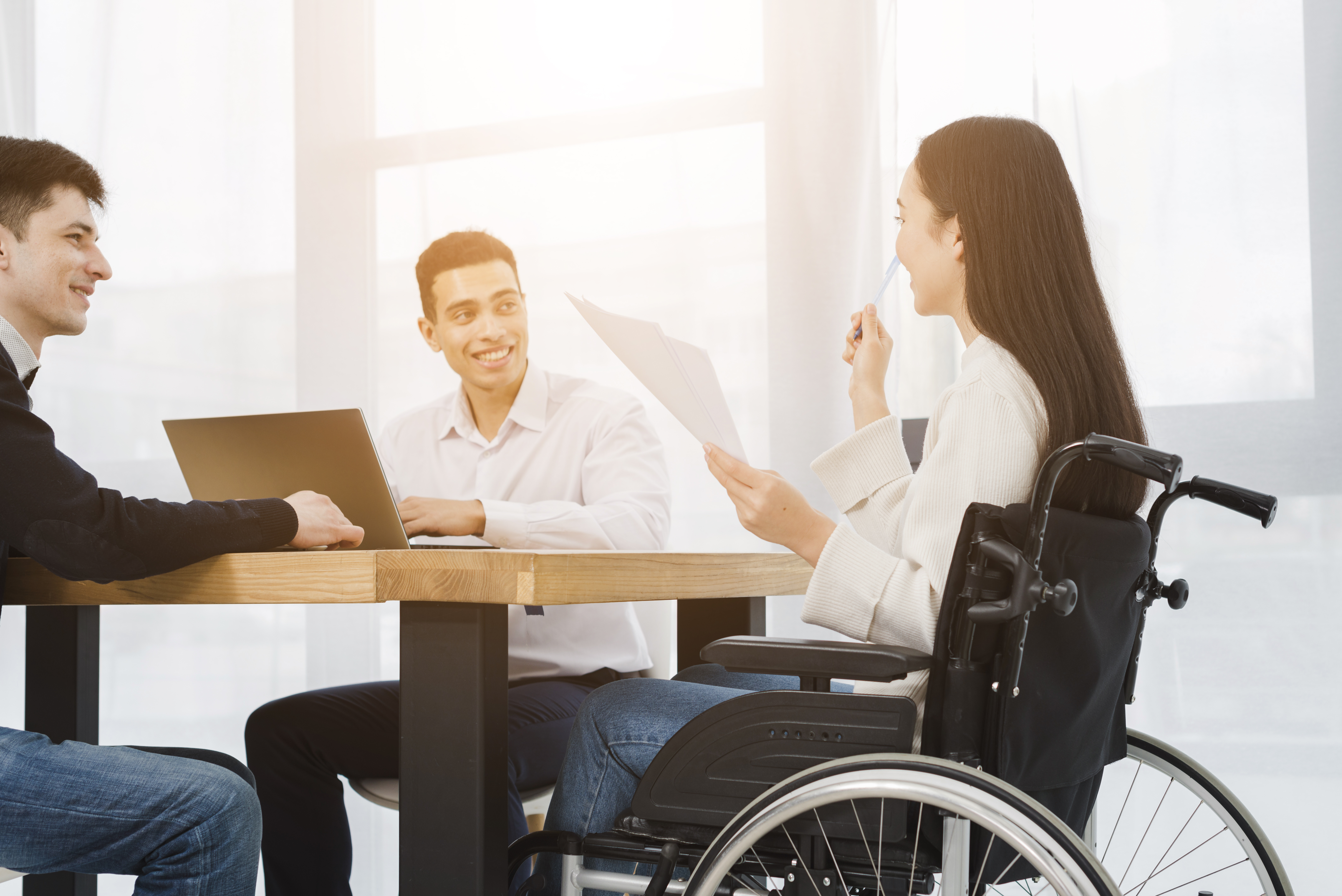 Team meeting, people with disabilities